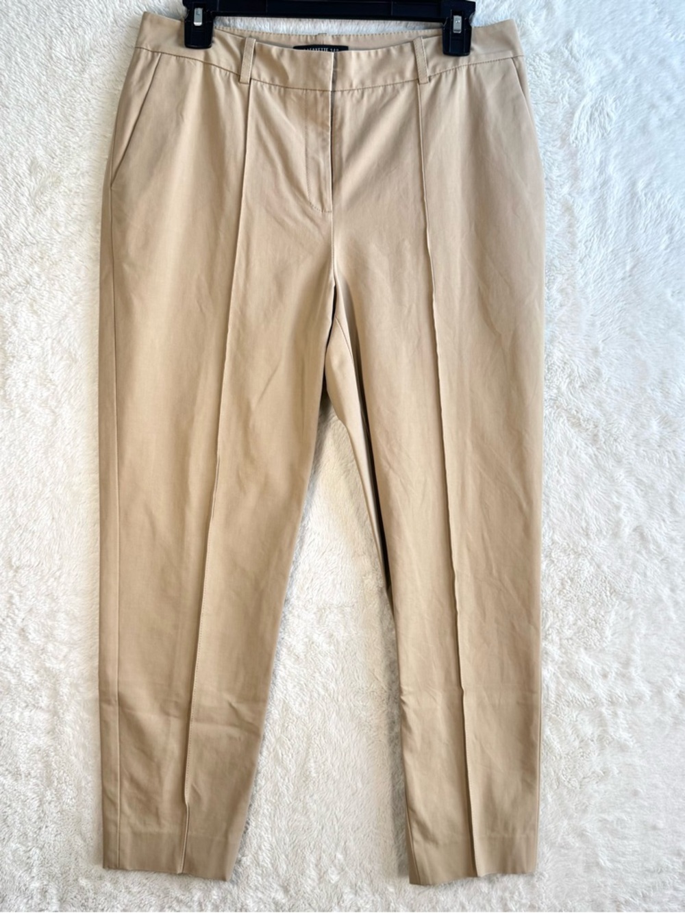 Lafayette 148 New York Ankle Pants Women’s 8 Tan Cotton Minimalist Office Career